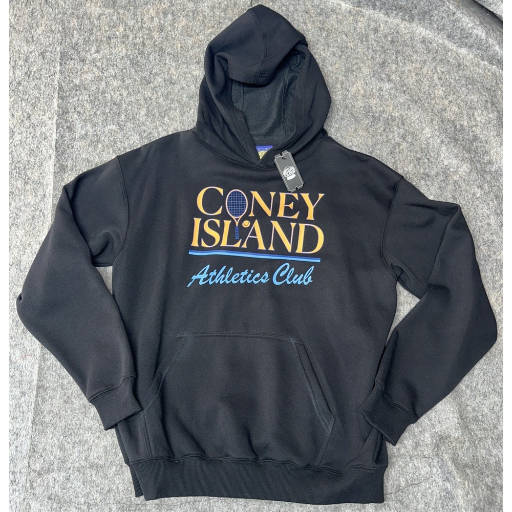Coney Island Picnic Athletics Club Hoodie Sweatshirt Black Men Size M- NEW (49-1